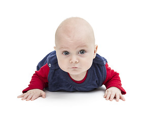 Image showing crawling toddler looking into camera