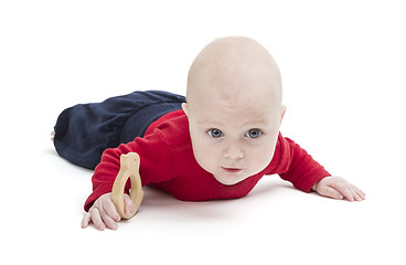 Image showing baby on floor, isolated in white background