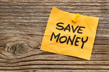 Image showing save money reminder note