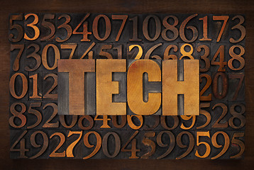 Image showing tech word in wood type