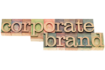 Image showing corporate brand in wood type