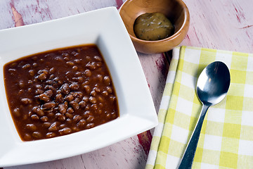 Image showing Bowl of baked beans