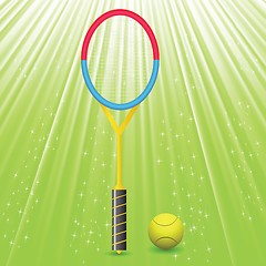 Image showing tennis racket and ball