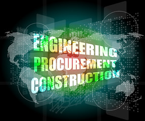 Image showing engineering procurement construction word on business digital touch screen