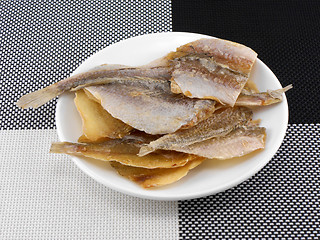 Image showing Delicious fish on white plate