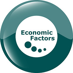 Image showing economic factors web button, icon isolated on white