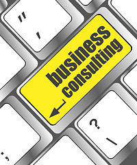 Image showing Computer keyboard with business consulting key. business concept