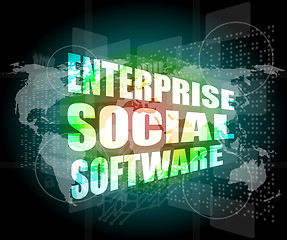 Image showing enterprise social software, interface hi technology, touch screen