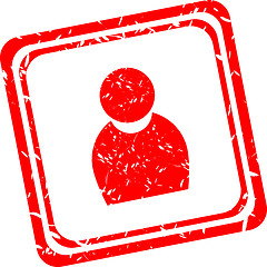 Image showing Business red stamp. Human male sign icon. Man Person symbol