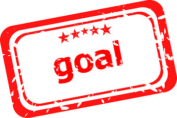 Image showing goal red Rubber Stamp over a white background
