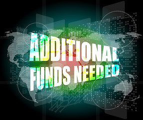 Image showing Backgrounds touch screen with additional funds needed words