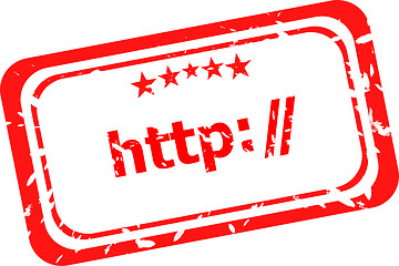 Image showing http red Rubber Stamp over a white background