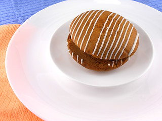 Image showing Traditional sweet cake on white plate
