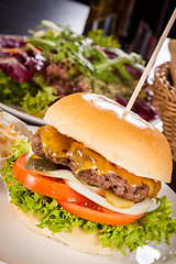 Image showing Cheeseburger with cole slaw 