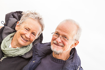 Image showing happy mature couple relaxing baltic sea dunes 