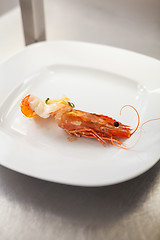 Image showing Chef plating up seafood pasta