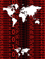 Image showing digital world red