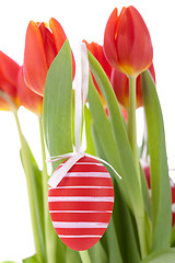 Image showing Colourful red Easter still life