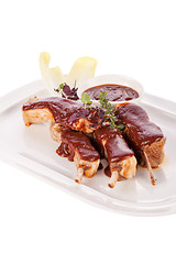 Image showing Delicious grilled pork ribs