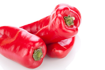 Image showing Fresh whole spicy red hot chili peppers