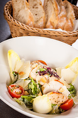 Image showing tasty fresh caesar salad with grilled chicken and parmesan 