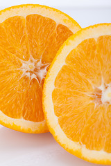 Image showing Fresh orange halved to show the pulp