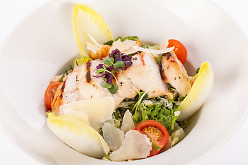 Image showing tasty fresh caesar salad with grilled chicken and parmesan 