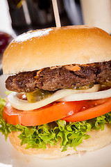 Image showing Cheeseburger with cole slaw 