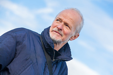 Image showing Senior man with a thoughtful expression