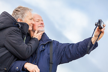 Image showing Elderly couple taking a self portrait