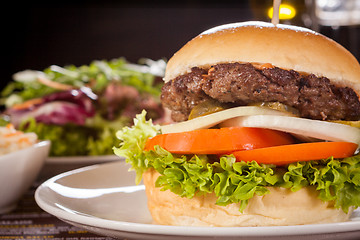 Image showing Cheeseburger with cole slaw 