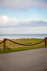 Image showing Bridge or pier across an expanse of sea