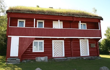 Image showing Red timber house