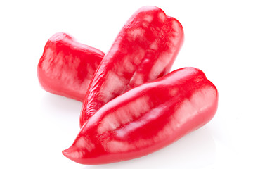 Image showing Fresh whole spicy red hot chili peppers