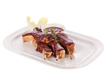 Image showing Delicious grilled pork ribs