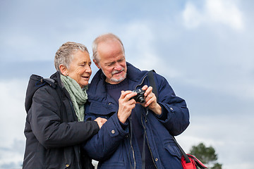 Image showing Elderly couple taking a self portrait