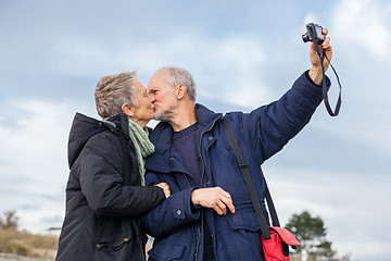 Image showing Elderly couple taking a self portrait