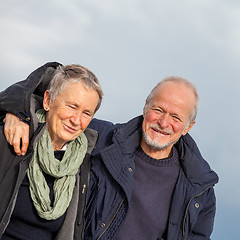 Image showing happy senior couple elderly people together outdoor