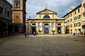 Image showing  top in old church in the center of varese italy
