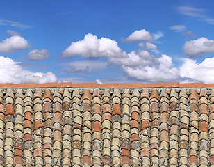 Image showing old roof and sky