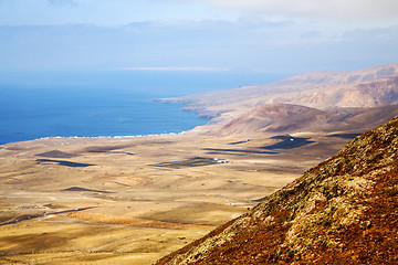 Image showing coastline lanzarote view from the top 