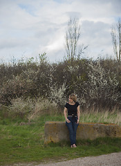 Image showing woman waiting