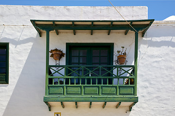 Image showing old wall and terrace in the   center   of city arrecife lanzarot