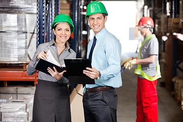 Image showing Supervisors Working At Warehouse