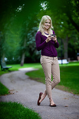 Image showing Woman Using Cell Phone