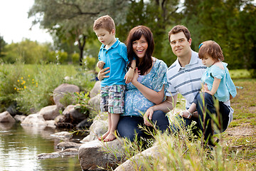 Image showing Family Near Lake in Park