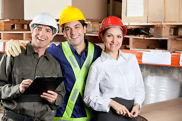 Image showing Portrait of Happy Foreman With Supervisors