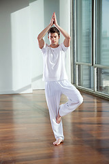 Image showing Young Man Practicing Yoga