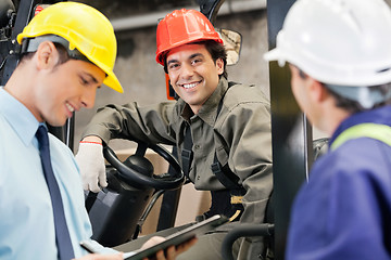 Image showing Workers And Supervisors At Warehouse