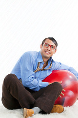 Image showing Man with Pilates Ball